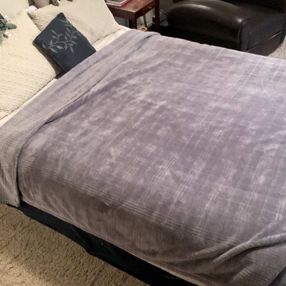 Mônte Jardín Lavender Grey Velvet Plush Queen Blanket